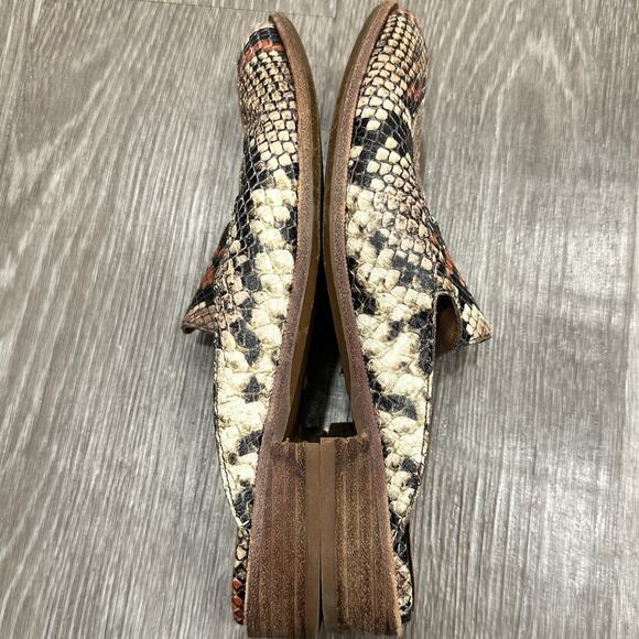 Madewell Frances Loafer Mule Snake Embossed Leather Preppy Office Career Casual - Picture 7 of 9